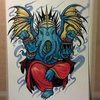 marker on watercolor paper
