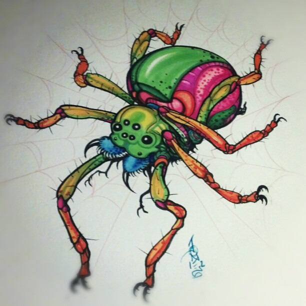 marker on watercolor paper
