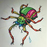 marker on watercolor paper