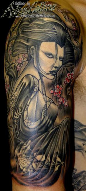geisha tattoo by adam collins