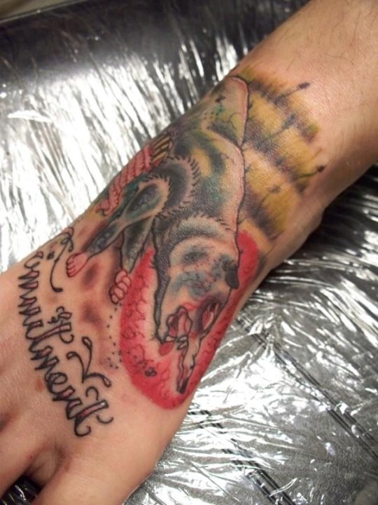 Dead Opossum Tattoo 1