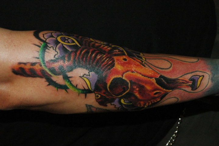 Spring Bok Skull Tattoo 2