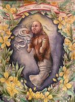 Colteus Ursus Manatus 
(aka C-Bear, or my boyfriend as a man/bear/manatee) 
 
12x16" 
Soft body acrylics and pen on paper