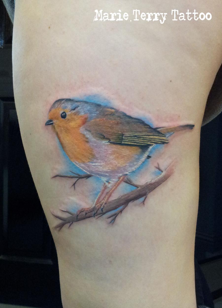 Realistic Robin Tattoo