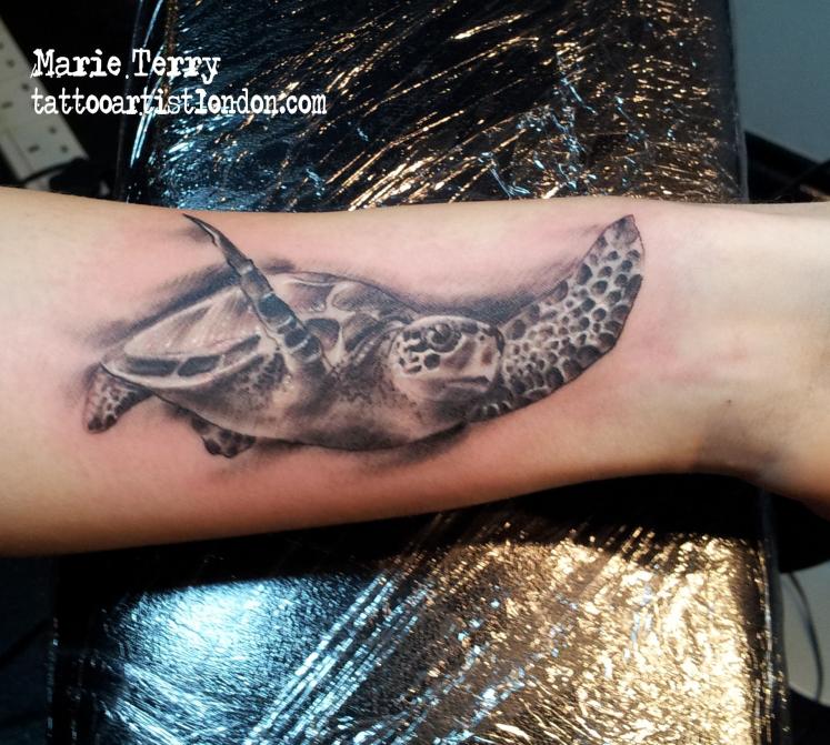Sea Turtle Tattoo Black and Grey Instagram