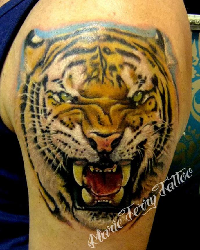 Tiger Portrait Tattoo