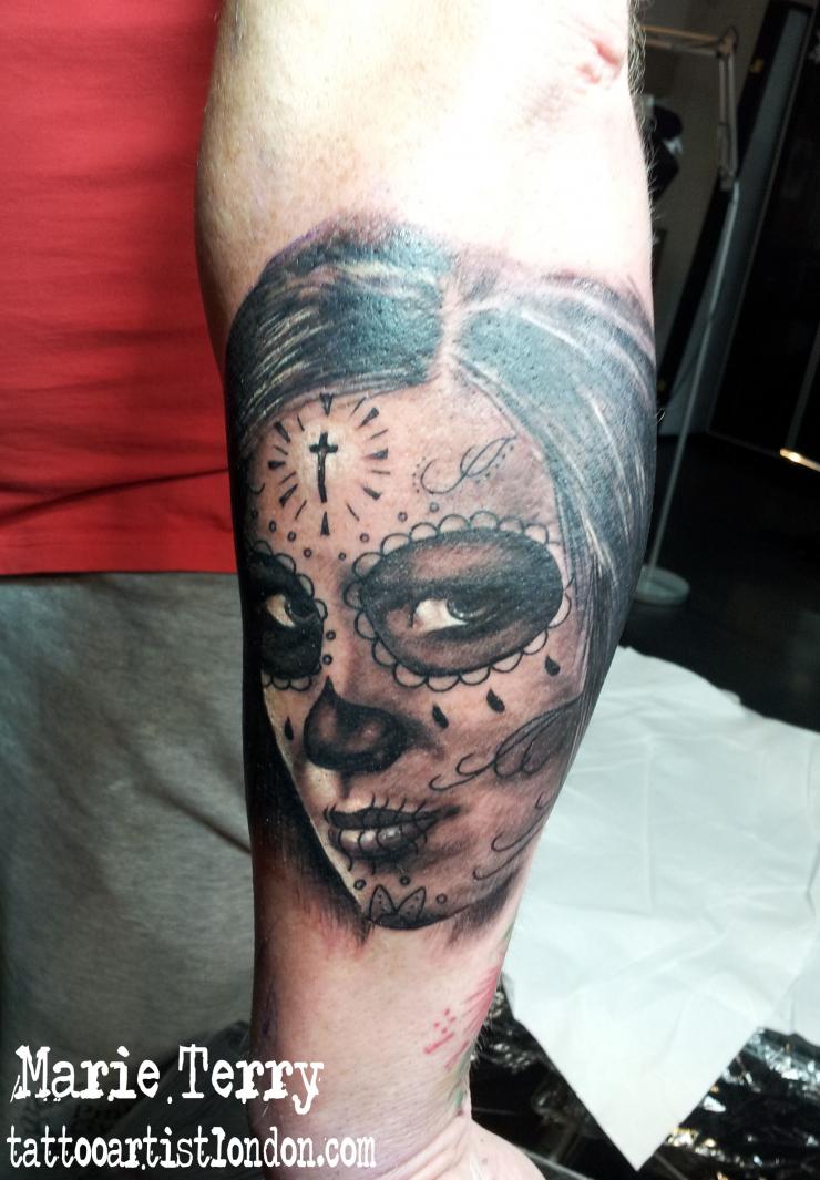 Day Of The Dead Girl Portrait Tattoo