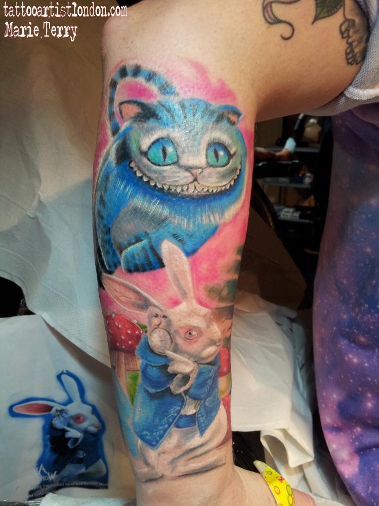 alice in wonderland tattoo sleeve