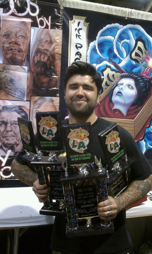 My Haul from the Pamona Body art Expo July 2011
Best Back 3rd place
Black and grey Large 3rd place
Best Tattoo of the day Sunday
Artist Of the Day Sunday
