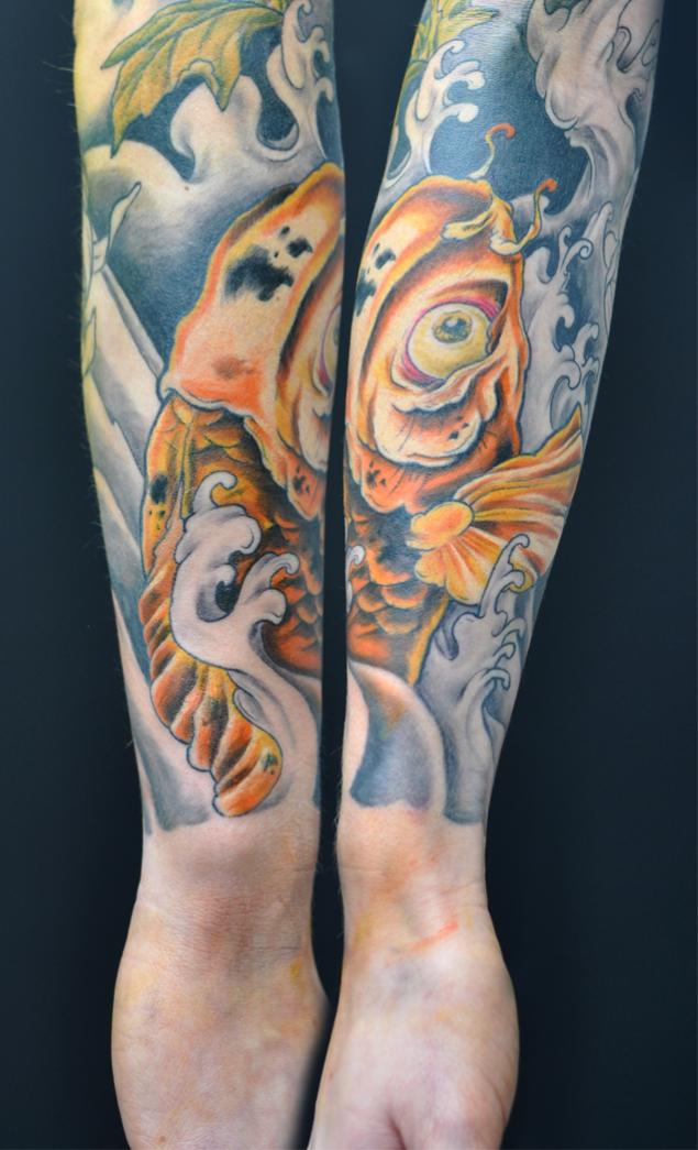 Part of that flower/koi sleeve