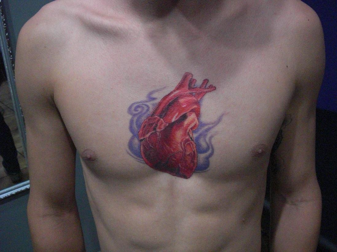 3 days after the tat. Already getting that shiny layer on top of it. Need him to come back for a healed pic.
