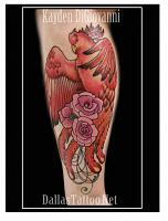 Dallas Tattoo Artist Kayden DiGiovanni  Skin Art Gallery red bird roses