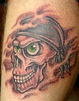 Skull with bandana Tattoo by Mr Taboo