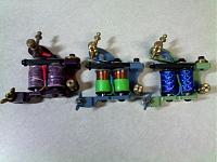 Custom powdercoated SSI coils 
for sale or trade, 
Purple=liner 
Blue=shader 
Green=color