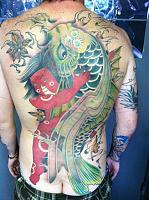 Dallas Tattoo Artist Kayden DiGiovanni backpiece japanese kintaro koi