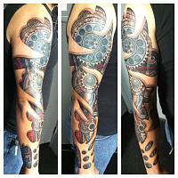 Dallas Tattoo Artist Kayden DiGiovanni biomechanical steampunk mechanical underskin skinrip gear