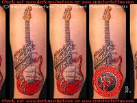 Color Portrait Daddy's girl Guitar tattoo
